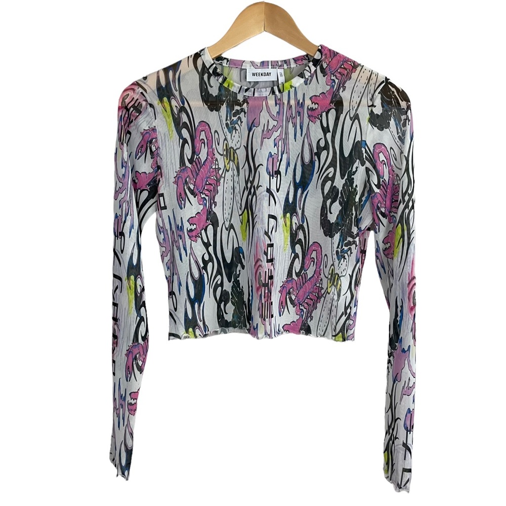 Mesh Weekday Long Sleeve Top